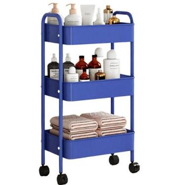 Imagem de Carrinho Multiuso Metal Organizador Com 3 Prateleiras - Koti