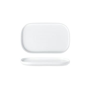 Imagem de Prato de cerâmica minimalista doméstico - prato retangular branco de 23 cm