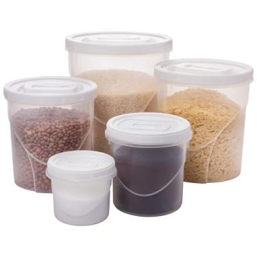 Imagem de Conjunto para Mantimentos Redondo com 5 Unidades Plasútil Branco, 01