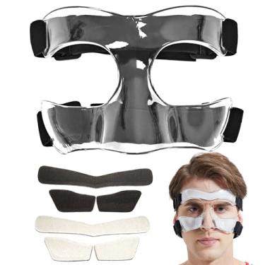 Imagem de LENASETH Protetor Nasal Para Nariz Quebrado Protetores Faciais Ajustáveis Para Basquete, Beisebol, Softbol Máscaras De Proteção Facial Para Adultos E Adolescentes Protetor Nasal Para Treinamento Esp