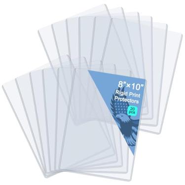 Imagem de Rainmae Pacote com 20 protetores de impressão rígidos de 20 x 25 cm, protetores de folha de plástico rígido transparente, capas de papel, capas de plástico, porta-documentos, protetor de certidão de