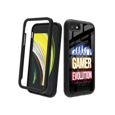 Imagem de POCOOA Compatível com iPhone SE 2022/2020 (3ª/2ª geração), iPhone 8/7 | Capa protetora de camada dupla resistente à prova de choque para meninos, crianças, homens - Gamer Evolution 142