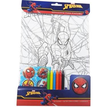 Imagem de Brinquedo para Colorir KIT Pintura SPIDER-MAN 26X19CM - 20 Peças - VMM