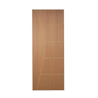 Imagem de Porta De Giro Frisada P- Verniz 210x80 F10 Caixilho De Porta Medida 12