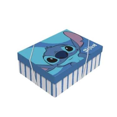 Imagem de Caixa Retangular Com Tampa Stitch P 24x18x8cm - Cromus