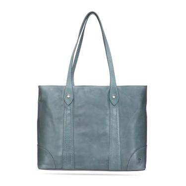 Imagem de Frye Bolsa feminina Melissa Shopper, bolsa grande com alça ajustável e bolsos, Azul-celeste, One Size