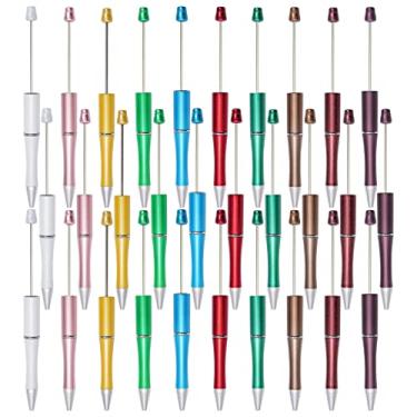Imagem de jiebor 30 peças de canetas de contas de plástico canetas esferográficas de tinta preta, canetas de bricolagem, canetas fofas e legais para crianças, estudantes, professores, noivas, diários, formaturas, escritório, materiais escolares