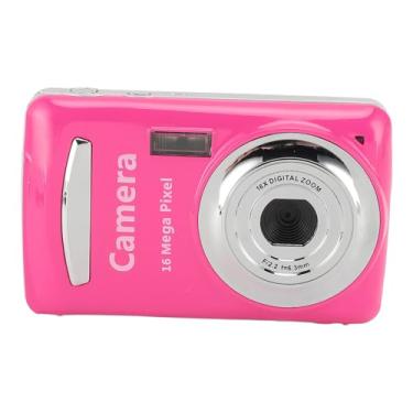 Imagem de Câmera digital, câmera digital FHD 16MP 1080p com tela LCD de 2,4 polegadas, zoom de 16x, antirbalanço, câmera portátil para selfies de viagem escolar
