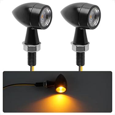 Imagem de evermotor Sinais de seta de LED mini Bullet para motocicleta, luzes piscantes de LED à prova d'água, indicadores universais dianteiros e traseiros de 12 V para Harley, Dirt Bike, Yamaha, Honda, Cafe