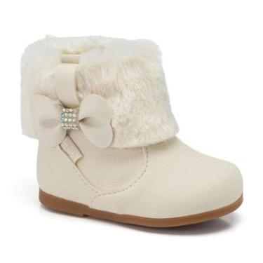 Imagem de Bota Infantil Menina Cano Baixo Klin Miss Baby Off White-Feminino
