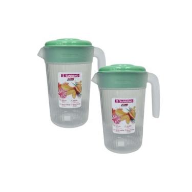 Imagem de Kit 2 Jarras Plástico para Sucos Bebidas Sanremo 2L - Verde