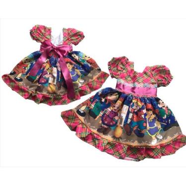 Imagem de Vestido Caipirinha Festa Junina Com Forro São João - Kids, ROSA, 1-2 A