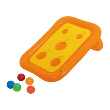 Imagem de Milageto Conjunto de jogo de cornhole inflável para piscina, brinquedos de arremesso para natação, brinquedos aquáticos flutuantes multifuncionais engraçados