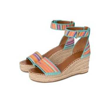 Imagem de Franco Sarto Sandália feminina Clemens Espadrille Wedge, Várias listras, 36