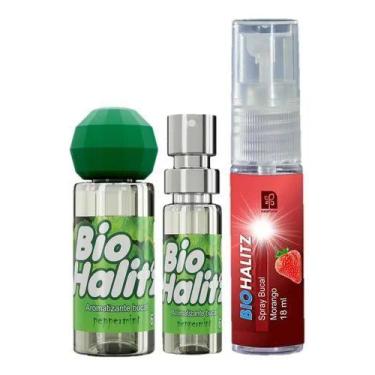 Imagem de 1 Bio Hálitz Spray 1 Bio Hálitz Gotas 1 Bio Halitz Morango - Natuflore