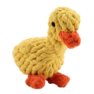 Imagem de Brinquedo de Cachorro de Pato Amarelo, Cão Algodão Mastigar Brinquedos Corda para Mastigar Agressivos Maiores Raças Filhote Cachorro, Pegando