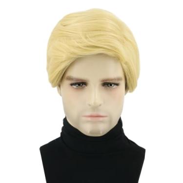Imagem de Topcosplay Perucas Masculinas Loiras Curtas Cosplay Fantasia De Halloween Engraçada Para Homem
