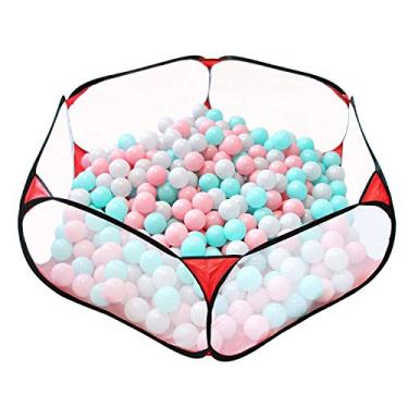 Imagem de Jacone Cercadinho Portátil Hexagonal Fofo Para Crianças, Piscina De Bolinhas, Brincar Dobrável Fácil Áreas Internas E Externas, Barraca Brinquedo Crianças Com Bolsa Transporte (Preto Vermelho)