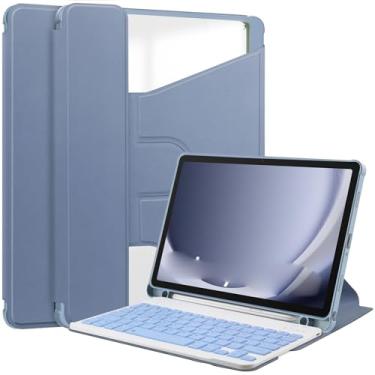 Imagem de Capa para tablet inteligente compatível com Samsung Galaxy Tab A9 Plus Capa SM-X210/SM-216/SM-X218 Capa de 11 polegadas com capa de teclado Suporte de visualização multiângulo(Purple)