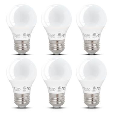 Imagem de Simba Lighting Lâmpadas Led A15 (Pacote Com 6) De 7 W E 60 Para Reposição Em Eletrodomésticos, Geladeiras Ventiladores Teto, 120 V, Base Média Padrão E26, Tampa Fosca, Não Regulável, Branco Suave 30
