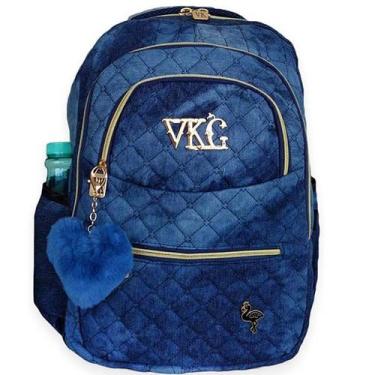 Imagem de Mochila Jeans Juvenil Notebook Escolar Pompom M3992 - ello