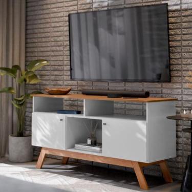 Imagem de Rack para TV 3 Nichos Bilbão Branco Nature - CASA H