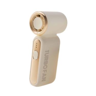 Imagem de Generic Ventilador de mão com velocidade ajustável USB, baixo ruído, leve, compacto, ventilador de resfriamento portátil para trabalho, escritório, caminhadas, Bege