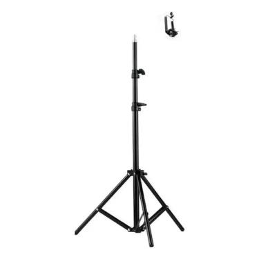 Imagem de Tripé Telescópico Profissional, 68-210 cm, Suporte Universal para Celular, Câmera, Ring Light, Nível a Laser, Capacidade 3kg