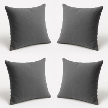 Imagem de Kit 4 Almofadas Decorativa 42cm Em Suede Fofinha Lisa Sofá Cinza