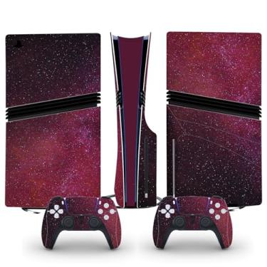 Imagem de Adesivo de película compatível com console de disco PS5 Pro, capa protetora de vinil para controle sem fio (vermelho)