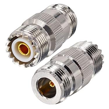 Imagem de BOOBRIE 2 peças N fêmea para UHF fêmea SO-239 conector RF adaptador coaxial N para SO-239 UHF fêmea conector reto para antena WiFi, rádio CB, analisador, cabo coaxial