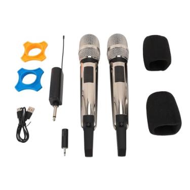 Imagem de Microfone sem fio UHF de microfone dinâmico profissional com 328ft Plug Play Play Convenience para Studio de gravação de desempenho de palco KTV Metal ABS