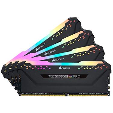 Imagem de Memória Corsair Vengeance PRO RGB - 32GB (4x8GB), DDR4, 3600Mhz, C18, Preto - CMW32GX4M4D3600C18