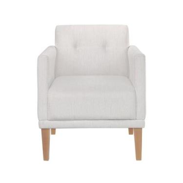 Imagem de Poltrona 01 Lugar Sala Recepção Helena - Due Decor, Linho Prime Cru