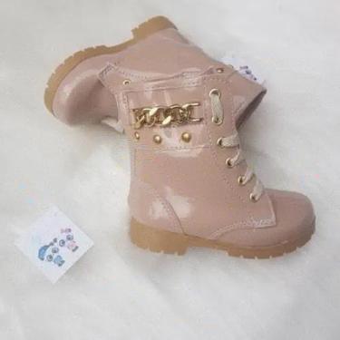 Imagem de Bota Botinha Coturno C Corrente Dourada Bebe Menina Blogueirinha - dgb