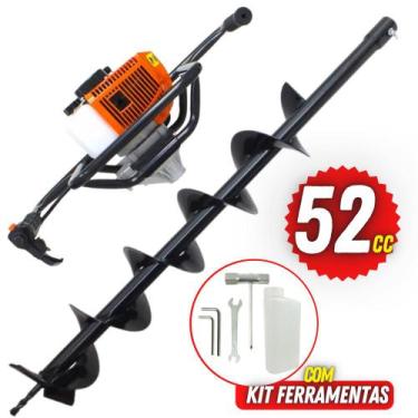 Imagem de Perfurador de Solo Vulcan VPS520 2T 52cc Broca 80x12cm Forte Ideal Par