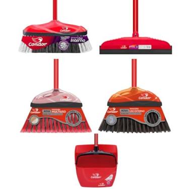 Imagem de Kit 1 Rodo 3 Vassouras Cerdas Cruzada Sintética 1 Pá Caçamba