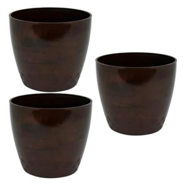 Imagem de 3 Vasinhos Pra Planta Pequena N1 Suculentas Marmorizado Top (MARROM)