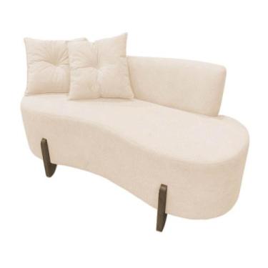 Imagem de Namoradeira Sofá Feijão Luna Orgânica Couro Bege - Mazzero Decor