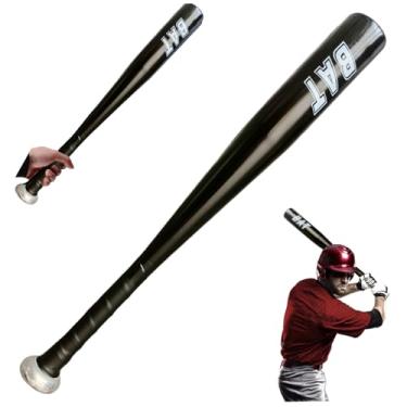 Imagem de Tacos de beisebol de alumínio para crianças e adultos Taco de beisebol de metal de 50 cm com alça embrulhada de substituição equipamento leve para treinamento, preto