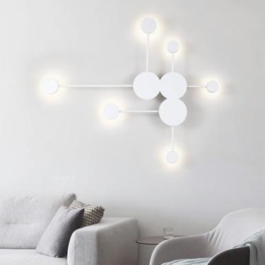 Imagem de GZZBMY Arandelas de parede modernas de LED de metal acrílico para iluminação de parede luminárias de parede nórdicas minimalistas para sala de estar interna quarto corredor decoração de escritório