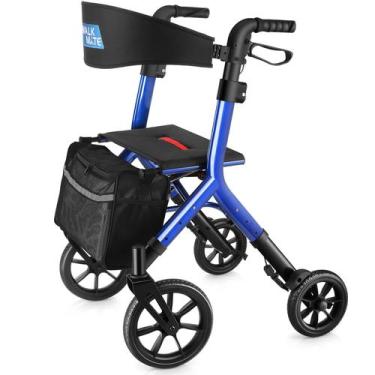 Imagem de Rollator Walker WALK MATE para idosos de 5,3 a 7 pés de altura azul