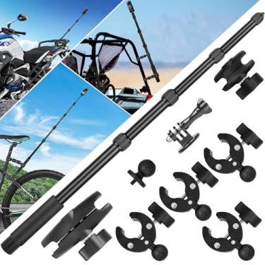 Imagem de Kit de montagem de motocicleta compatível com Insta 360 X4 X5, suportes de braçadeira de guidão de bicicleta para Gopro, bastão de selfie invisível de 150 cm com braçadeira dupla para câmera de ação