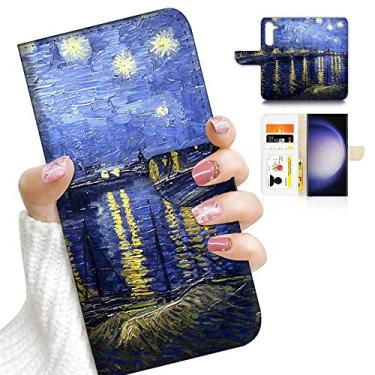 Imagem de Generic Para Samsung S24, para Samsung Galaxy S24, capa de celular com carteira flip projetada, A23025 Van Gogh Noite Estrelada no Rhone 23025