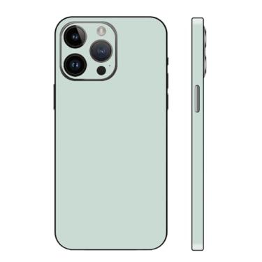 Imagem de CXWITHY Skin Wrap para iPhone 15 Pro Max, capa adesiva de decalque de vinil compatível com traseira de telefone, câmera, moldura (azul-petróleo)