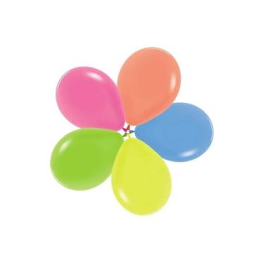 Imagem de Balão Latex Festa Neon Decorativo Sortido R5 Pacote ckm 50un