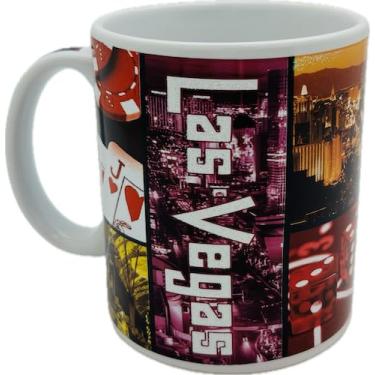 Imagem de Central Souvenir and Novelty LLC Caneca de café colagem de vida noturna de Las Vegas, 340 g, design de horizonte, cerâmica