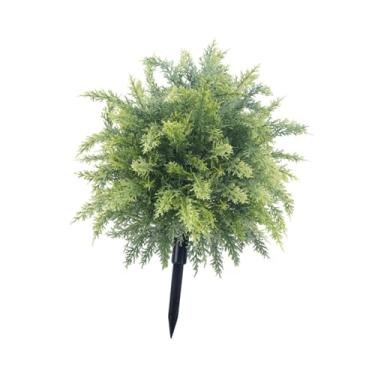 Imagem de IEUDNS Bola de árvore topiária de cedro artificial, estaca de jardim, adereços para fotos, decoração romântica de de Natal, arbusto falso para