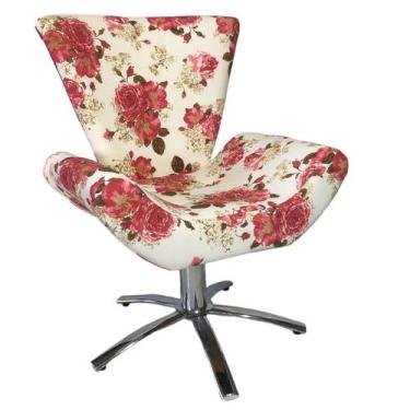 Imagem de Poltrona Giratória Elegance Imperial Rosas Impermeável - Sua Casa Deco