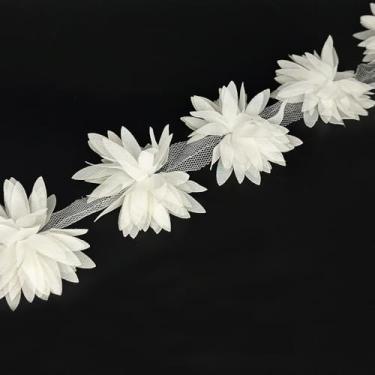 Imagem de 1 jarda vintage folhas de flores fita de acabamento de renda folha bordado tecido apliques fita de renda para roupas de vestido cortina decoração de casa brinco fazer artesanato de costura artesanal